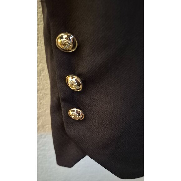 City Chic Black Rock Royalty Double Breasted Gold Tone Buttons Blazer Sz 18 NWT - Picture 4 of 8